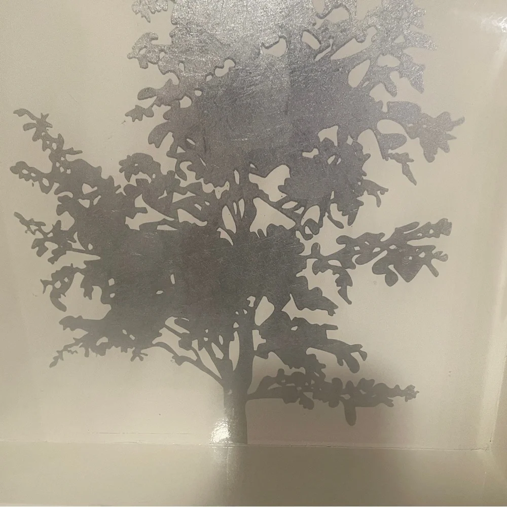 West Elm Silver and White Lacquered Tray